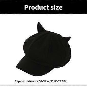 Piger Malerhat Fransk Baret Killing Andehat Baret til Feriefotografering Håndlavet Casual Andehat Sort (Sort)