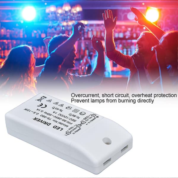 LED-driver 12W 12V DC 1A Strømtransformator LED-lampe Konstant Strømdrift Strøm AC 85-265V