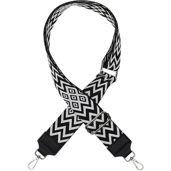 Justerbar skulderrem til veske, 5 cm bred, 80 cm lang, med sølvspenne