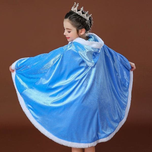 Prinsessehette Kappe Kostyme for Jenter Maskerade Halloween Jul Karneval Cosplay Blå 5-6 År