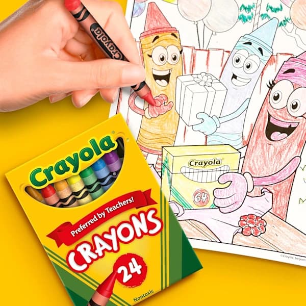 CRAYOLA Kritor, Klara Starka Färger, Multi, 24-pack (1-pack)