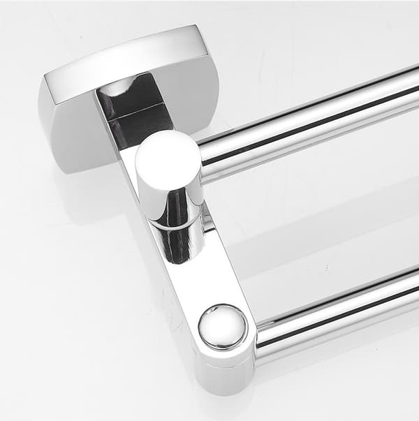 Stainless Steel Chromed Swivel Towel Rack with 2 Swivel Bars