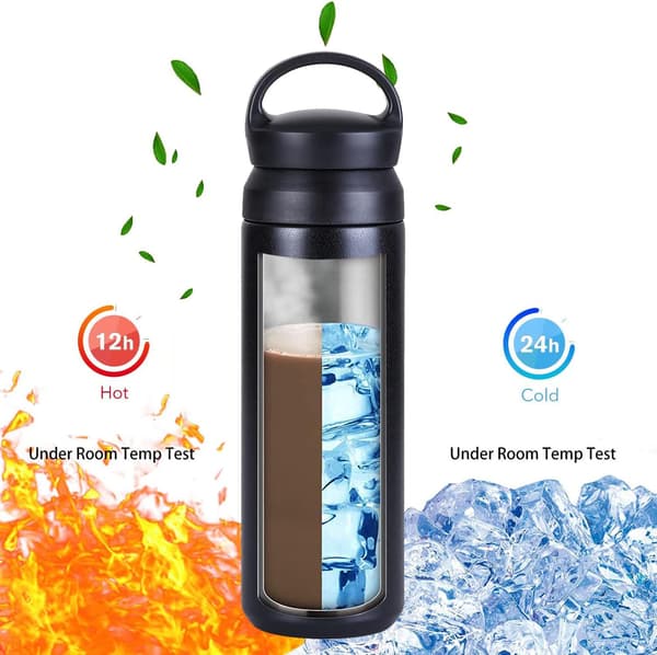 1 kpl eristettyjä vesipulloja - 500 ml ruostumatonta terästä