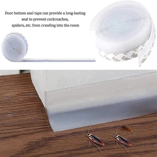 Door Bottom Sealing Strip, Transparent Silicone, Waterproof Windproof and Dustproof for Doors, 3M
