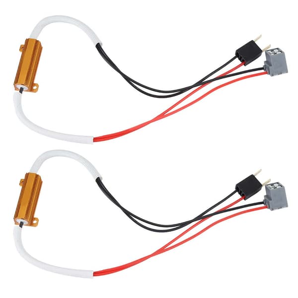 2 stk LED-frontlys tåkelys lastmotstand dekoder anti-flimmer feilavbryter for H7