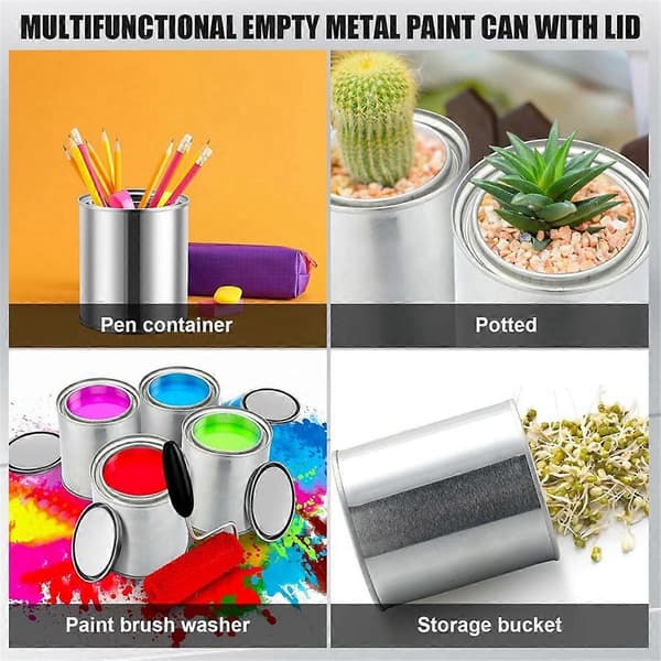 16-pack Unlined Can 0.84 Pint Empty Metal Paint Cans with Lids Small Paint Cans Versatile Paint P