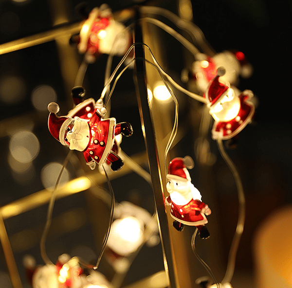 Julebelysning med nisse, 2M 20 LED, Dekorative lys for jul