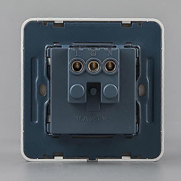 French socket panel, wall socket 2P+E socket with automatic terminals Complete surface-mounted equipment, white