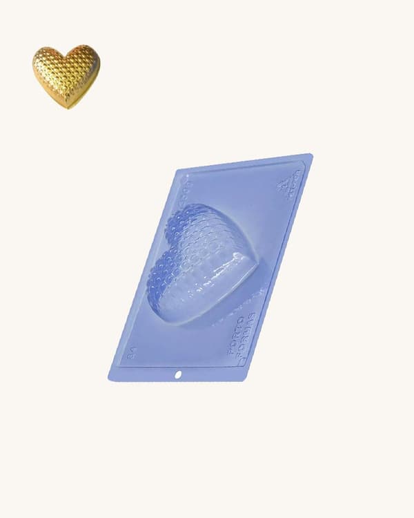Pralinform Hjerte Sjokoladeform - Porto Formas 84 - Spesiell 3-dels form Transparent transparent