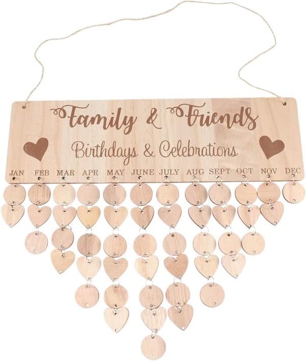 Set med trä DIY-kalender hängande påminnelsepennor