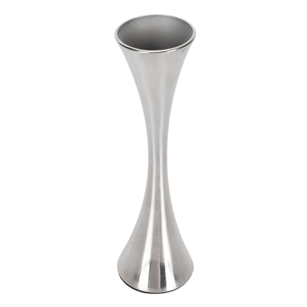 Vase i rustfritt stål, moderne rund munn metallblomstervase for stuebord