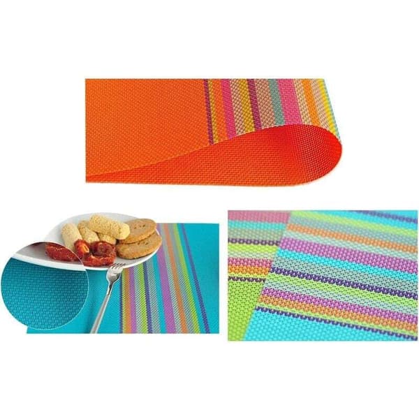 4 Vaskbare PVC Bordstabletter Varme- og Flekkbestandige 45 x 30 cm Oransje Vinyl