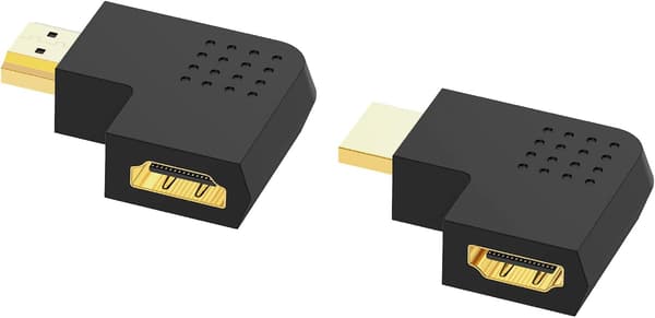 2-pak flade HDMI-adaptere, 90 graders vinklet vertikal flad HDMI-annonce