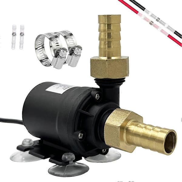 12V DC Solar Brushless Motor Hot Water Pump High Temperature Resistant Solar Motor Water Circulation Pump Black Musta