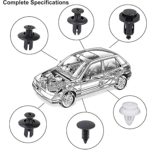 100 Pieces Rivet Clips Plastic Universal Plastic Fender Clips Car Bumper Fasteners Rivet Clips Replacement Kit Expansion Screw With Fa