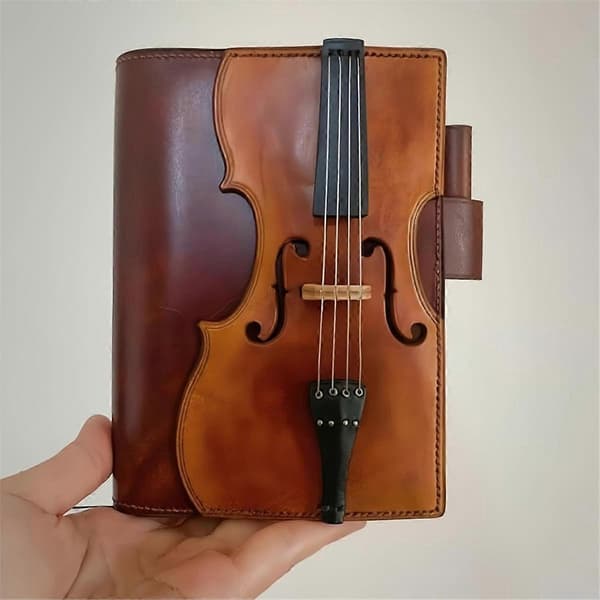 Violin PU Læder Notesbog - Musik Nodeblok, Kohuds Journal