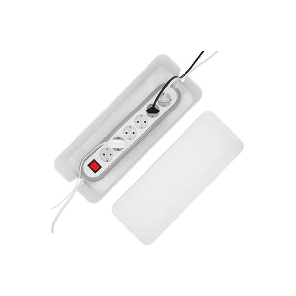 Kabelboks (opbevaringsboks til opladere og multikabler, Cabin Cabin Cables 40x15.5x13.5cm, gummifødder) hvid