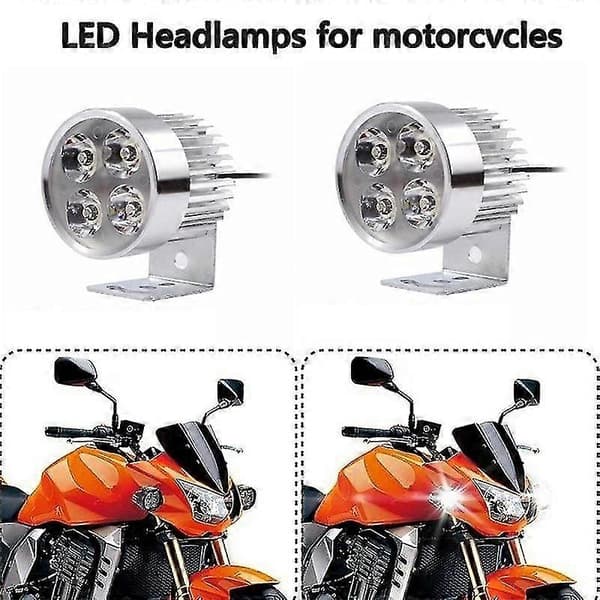4LED Motorsykkel Frontlys Spotlys DRL Kjørelys Tåkelys Vanntett 12-85V
