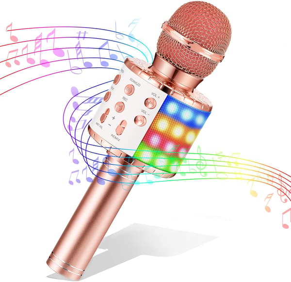 LED Karaoke Mikrofon til Piger | Syngende Legetøj til Børn med Lys[JUN]
