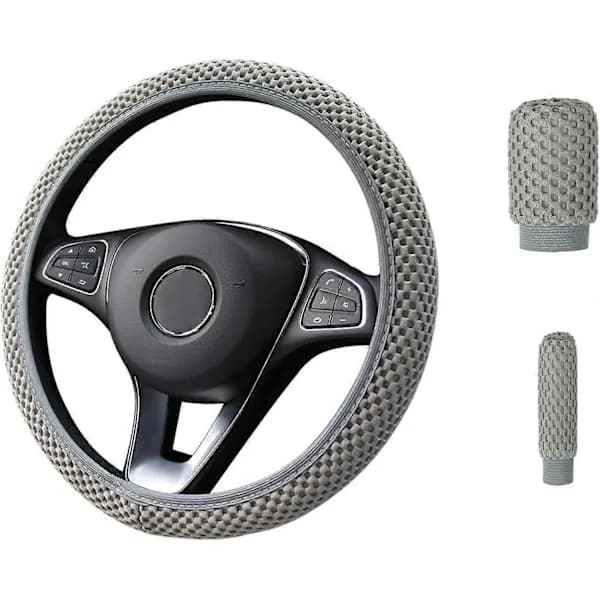 NA/3-pack Bilrattskydd Set Inkluderar Handbromsskydd Växelspaksskydd, Sommar Anti-halk Mesh Rattskydd, Andningsbart Elastiskt - Qin