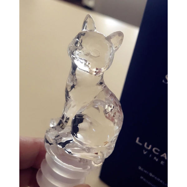 Vinstoppare för champagneflaskor (transparent katt)