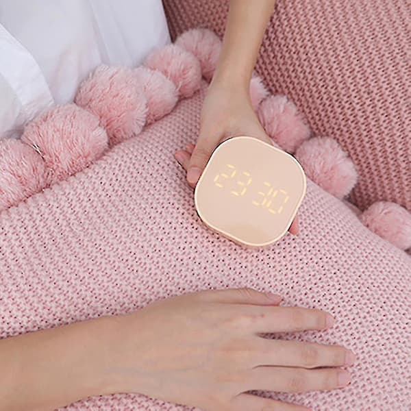 [LD]Firkantet lille vækkeur lysende lydløs LED multifunktionel digital ur lampe Pink Pink