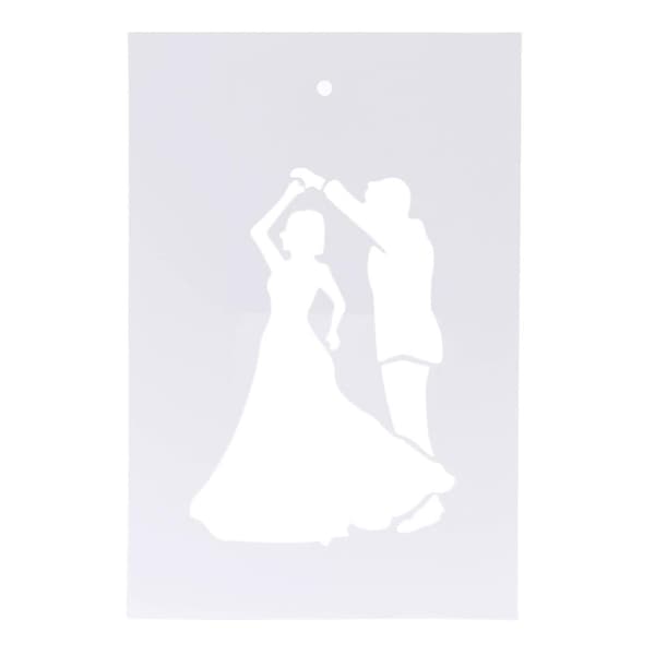 Kagestencil Dansende par 2 stk Vit white