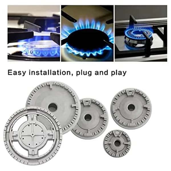 Upgraded Stove Head Set Gas Stove Burner Crown Flame Cover Protector for Kitchen Fits for Stove Handle Lid Kit