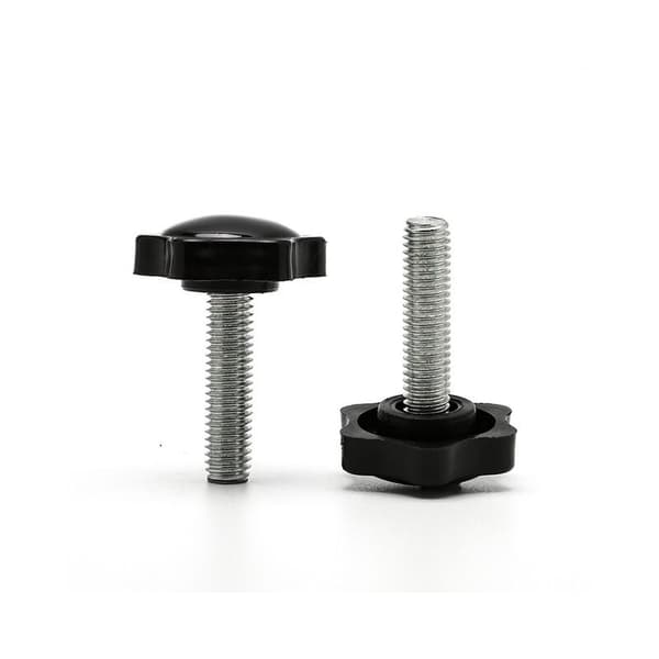 6 STK M8 x 40 mm gevind stjerneknap fastgørelsesskrue sæt sort