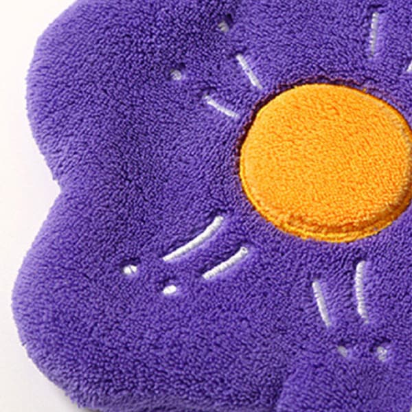Dubbellagers korallfleecehandduk blomma mjuk hängande handduk hög absorptionsförmåga lila