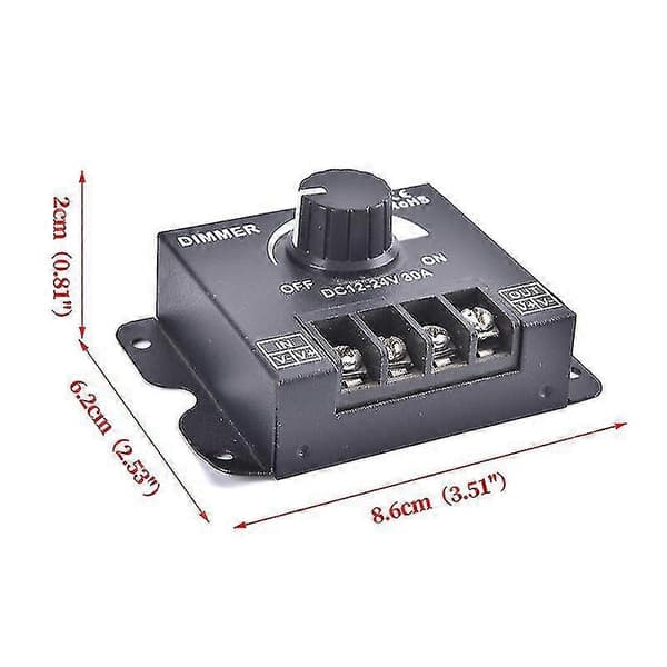 DC 12V 24V LED Dimmer Switch 30A 360W Spänningsregulator Justerbara Dimmers Shytmv