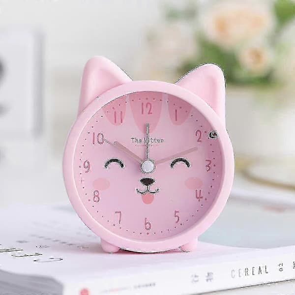 Söt digital väckarklocka för barn med kattmotiv och nattlampa