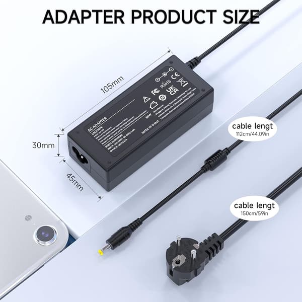 65W 19V 3.42A strømadapter (5.5 X 1.7mm) for Acer Aspire 3 5 E3 E5 V5 S3 R3 5250 PC Laptop