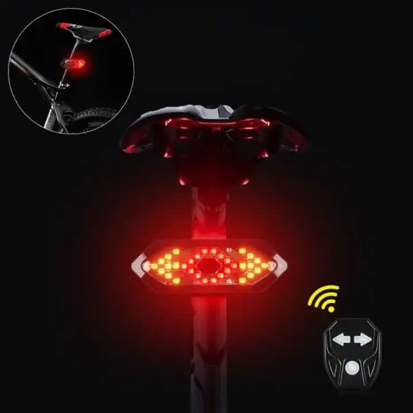 LED-blinklys til cykel med fjernbetjening og lyd sort