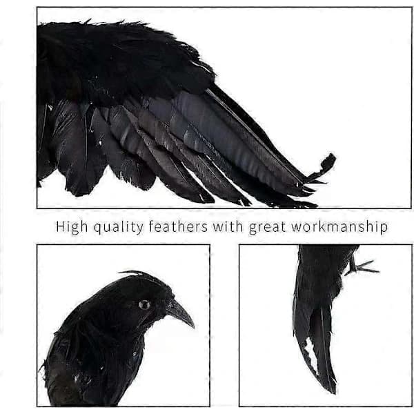 Realistic Crow Feathered Crows Looking for a Realistic Crow, Black Feather Birds Crows Halloween Party Decorations