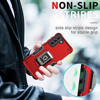 Ringholder skridsikkert etui til Samsung Galaxy S21 5G (blå)