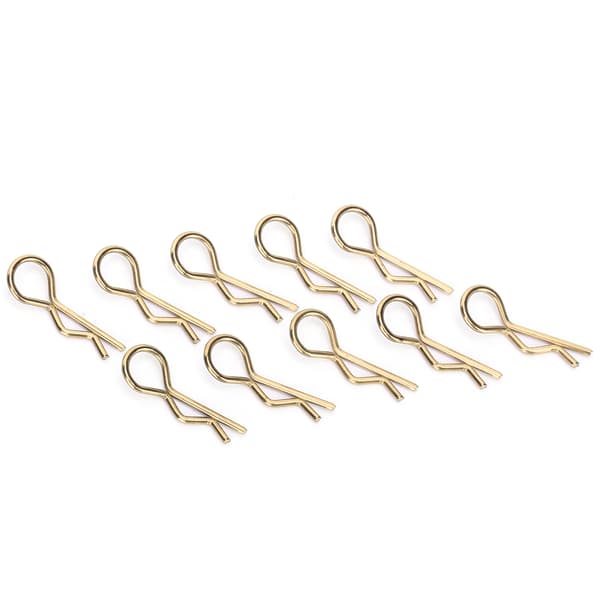 10 stk. RC bilskalclips R-formede metal karossericlips stifter til 1/5 1/6 1/8 1/10 RC bil (guld)