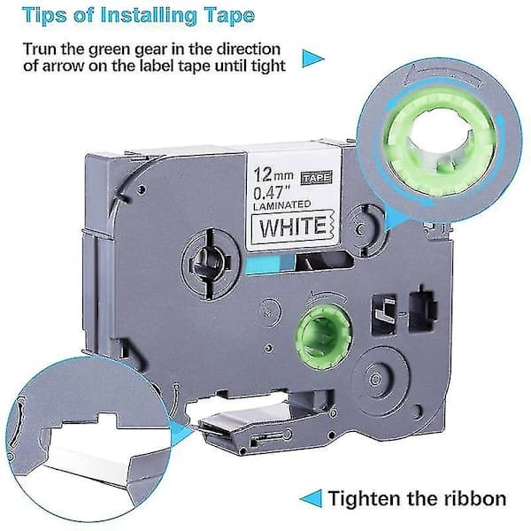 5-pack label maker tape replacement for Brother TZe 231, laminated 12 mm 0.47 inch, for home office kitchen, white