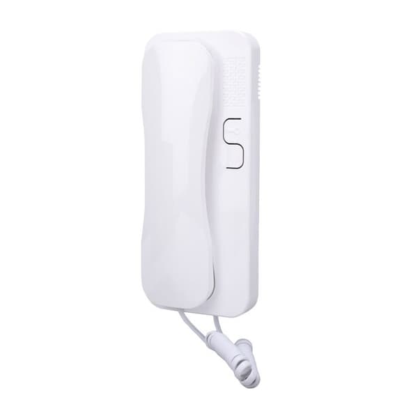 Veggmontert fasttelefon – lett design med demping/oppringing – kontor/hotell – hvit
