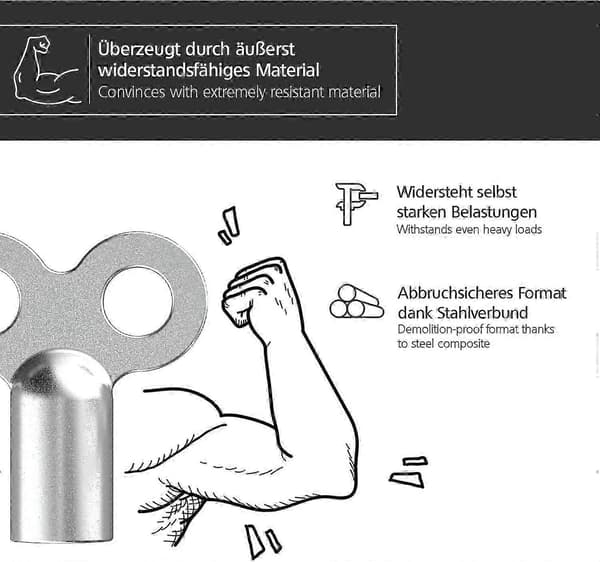 Set med 5 elementnycklar - Slitstarka elementnycklar i aluminium - Elementnycklar för många element - Praktisk elementnyckel för värmare [DB]