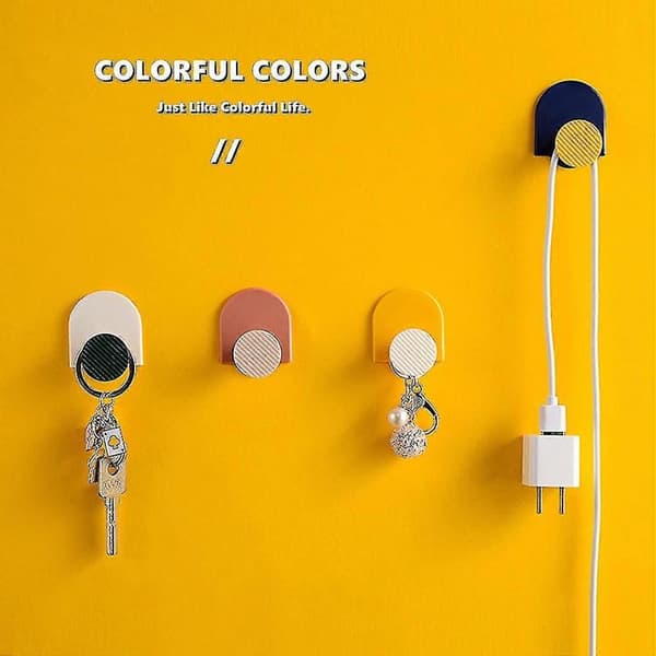 Self-Adhesive Wall Hooks, 4-Pack Waterproof Geometric Hooks Heavy Duty Wall Hangers