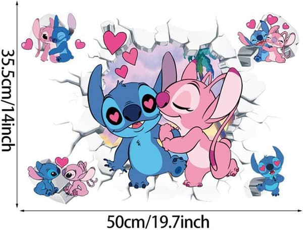 Avtakbare Stitch Veggdekaler for Barnerom, Stue og Kjøkken[JUN]