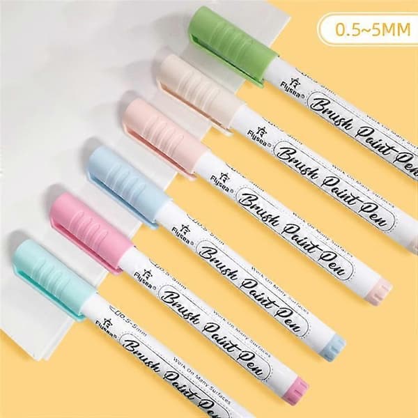 FLYSEA FS-2BR 12 stk. akrylmalingpenne sæt 0,5-5 mm finspids malingpenne til graffiti MultiColor MultiColor