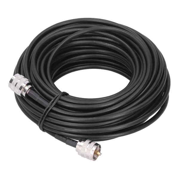 RF Koaksialkabel Sort UHF Han til PL259 Elektronisk Konverteringskabel RG‑58 15 Meter