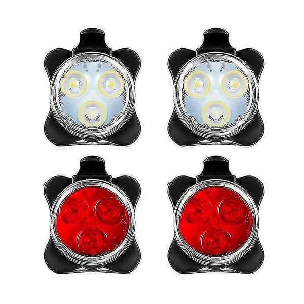 4-pack USB Rechargeable Bike Light Set Front and Rear LED Bicycle Light