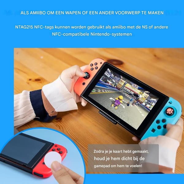 50 stk. blanke NTAG215 NFC-klistermærker 25 mm - selvklæbende til telefoner, til Amiibo/TagMo, programmerbare