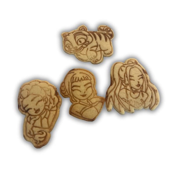 4-pack Huntrix Cookie Cutters | Playdough Mold Purple M Lila m