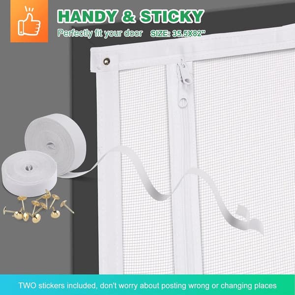 Reinforced Cat Net Door, with Mesh, Double Zipper, Insect-Proof, 90 x 210 cm, with Velcro and Nails.