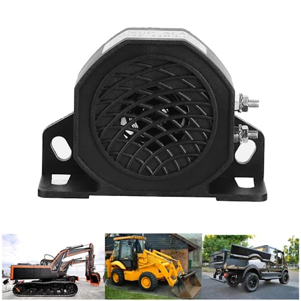 Heavy-duty reversing alarm, loud 105dB beeping sound for effective pedestrian warning, waterproof, durable and wear-resistant construction compatible with [CO]