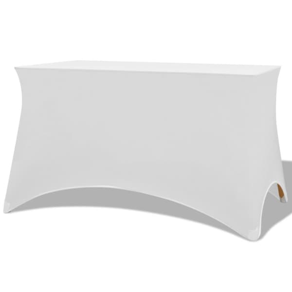 Bordstrekk stretch 2 stk hvit 120x60,5x74 cm